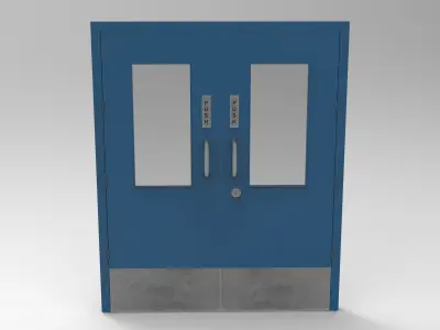 Animated Pharma Door Low-poly 3D model