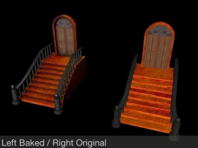 Fancy Historical Building Entrance Low Poly Game Model Low-poly 3D model