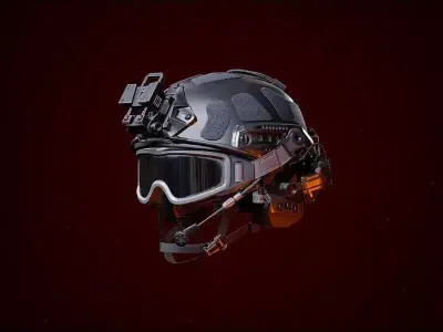 High Cut Tactical Helmet 3D model
