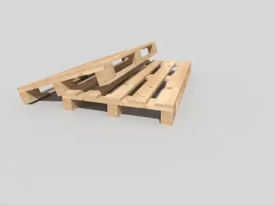 Wooden Pallet Low-poly 3D model