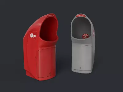 Street Trash Can 31 PBR Game Ready Low-poly 3D model