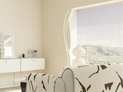 Pixels and Flowers living room interior scene 3D model