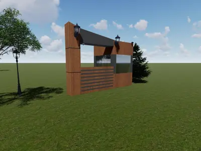 Gate with security 3D model