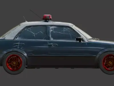 Possessed Interceptor Front-View 3D Model Low-poly 3D model