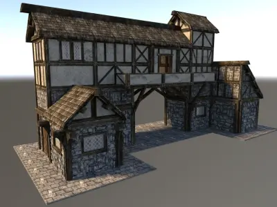 Medieval City House 04 Low-poly 3D model