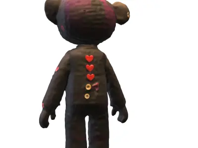 Patchwork Bear Doll Low-poly 3D model