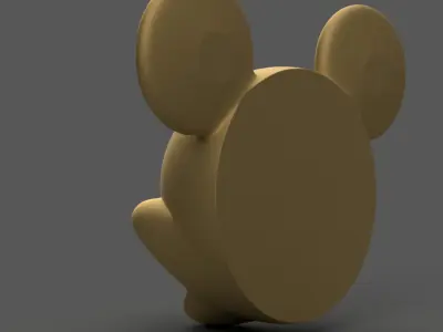 Cute Cartoon Mouse Wall Art STL for Magnet or Decor 3D print model