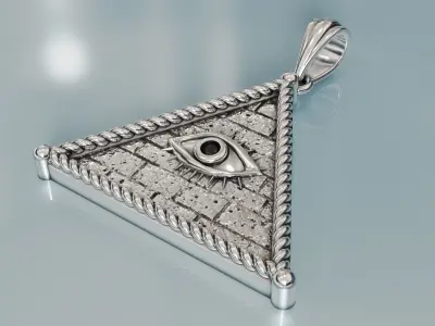 Pyramid Pendant with Eyes pendant 3D print model