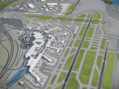 Philadelphia - International Airport - PHL Low-poly 3D model