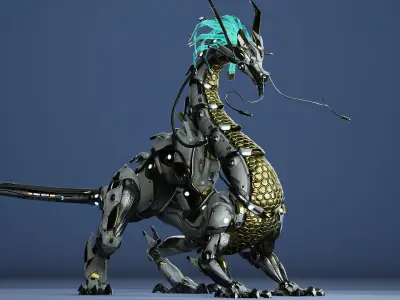 Sci-Fi Dragon Low-poly 3D model