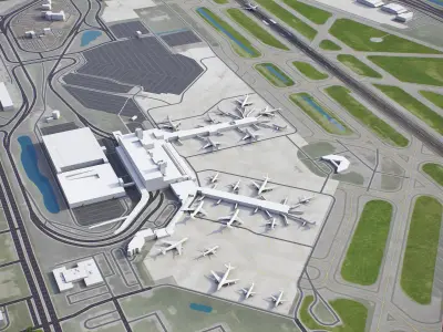 Palm Beach Airport Low-poly 3D model