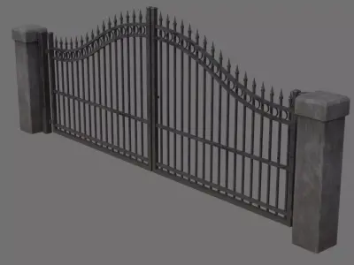 Gate 1B Low-poly 3D model