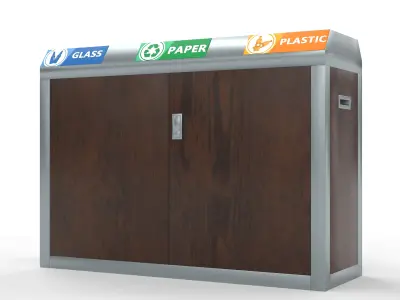 Street Trash can Low-poly 3D model get