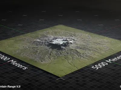 Volcano Mountain Range Version 5 3D model