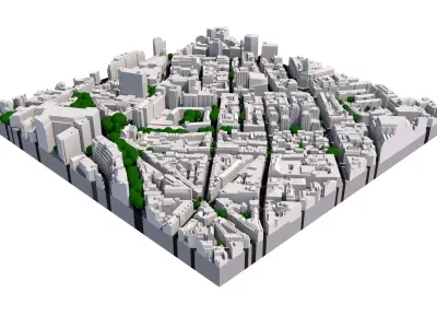 London city tile Level 2 block TQ3081 South West 3D model