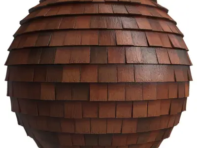 Roof Tile Materials 23- By 3 color Pbr By Sbsar 4k Low-poly 3D model