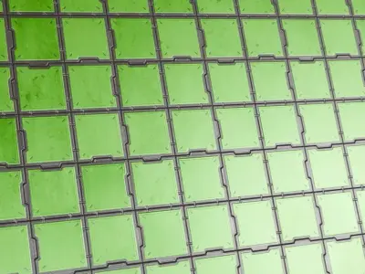 Greenish Metal Plate Sci-Fi PBR Seamless Texture