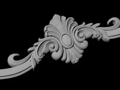 MIRROR ornate frame 3D model 4