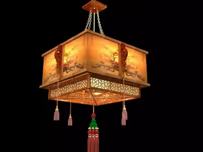  Chinese Palace Lantern  Low-poly 3D model