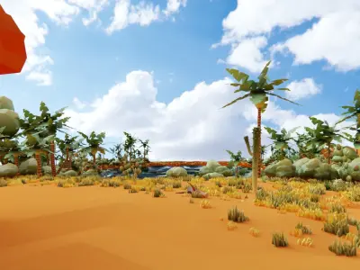 Low Poly Nature Desert Pack Low-poly 3D model