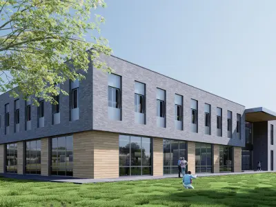 civic building Low-poly 3D model