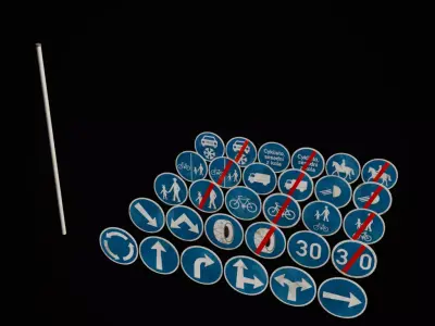 Czech road signs pack - Commands Low-poly 3D model