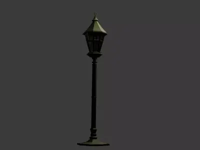 Medeival Lamp Post Low-poly 3D model