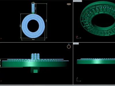 Alphabet Latter O Diamond Pendent 3D print model