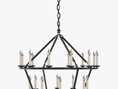 19th C English Openwork Two Tier Round Chandelier 40in 3D model