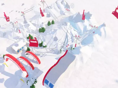Cartoon Ski Resort 3D model