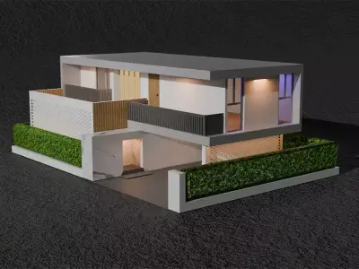 Exterior House Design   Low-poly 3D model