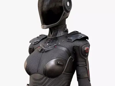 Female Cyborg 3D model