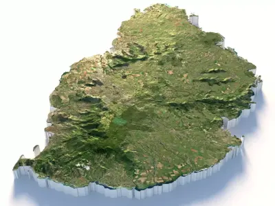 Mauritius Terrain Country 3D model