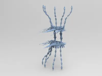 Sci fi squid gate particle accelerator whip chains Low-poly 3D model