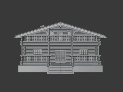 Log Cabin Painted  3D model
