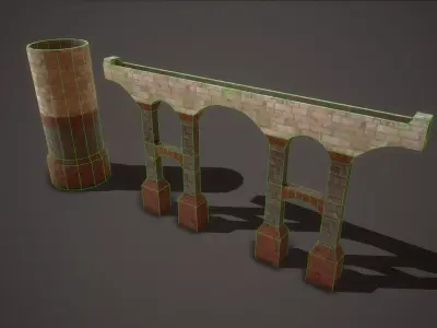 Roman Aqueduct Low-poly 3D model