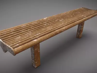 Rusted Bench 5 Low-poly 3D model