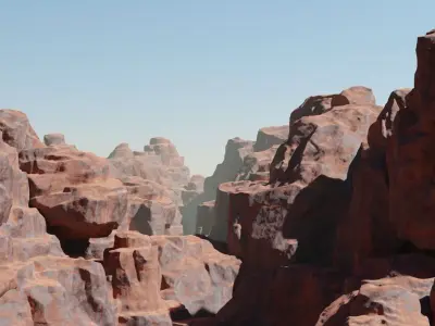 10 Model Desert Cliffs pack Vol2 Low-poly 3D model