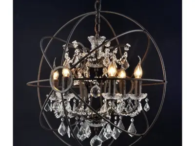Cearbhall 6-Light Candle Style Globe Chandelier Low-poly 3D model