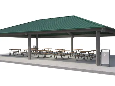 Public Building-006 Park Pavilion 3D model