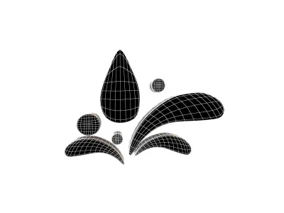 Wave Symbol v1 001 Low-poly 3D model