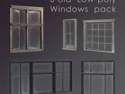 Old Windows pack Low-poly 3D model