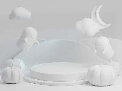 Halloween Podium Includes Lighting Setup 3D model