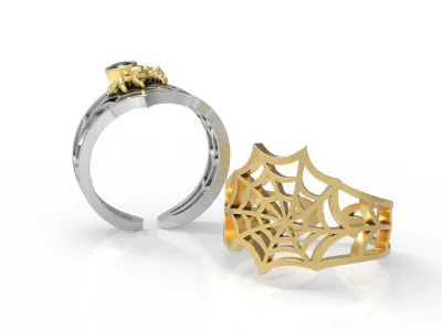 Spider Web Rings 3D print model