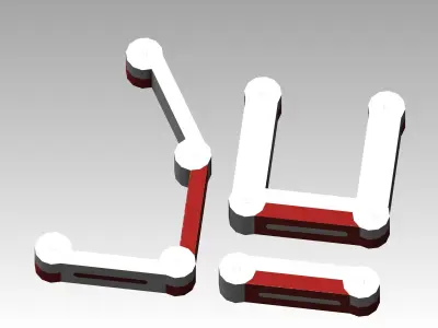 Red-white modular box barrier Low-poly 3D model