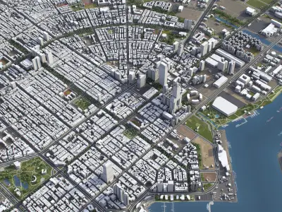 Kaohsiung - 3D City Model Low-poly 3D model