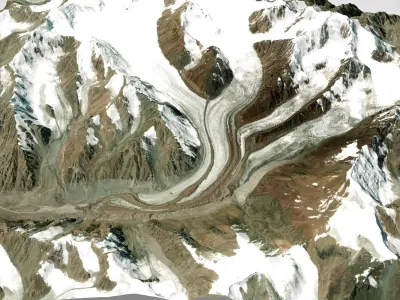 The Korzhenevsky Glacier Kazakhstan 3D model