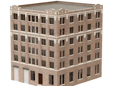 Old brick house 2 from New York 3D model