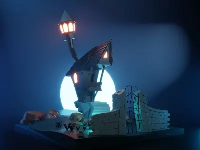 the house of jack squeleton Low-poly 3D model