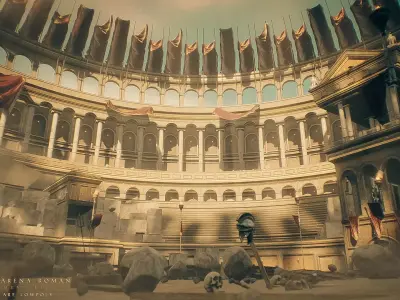 Gladiator Arena Roman Environment Kit Low-poly 3D model